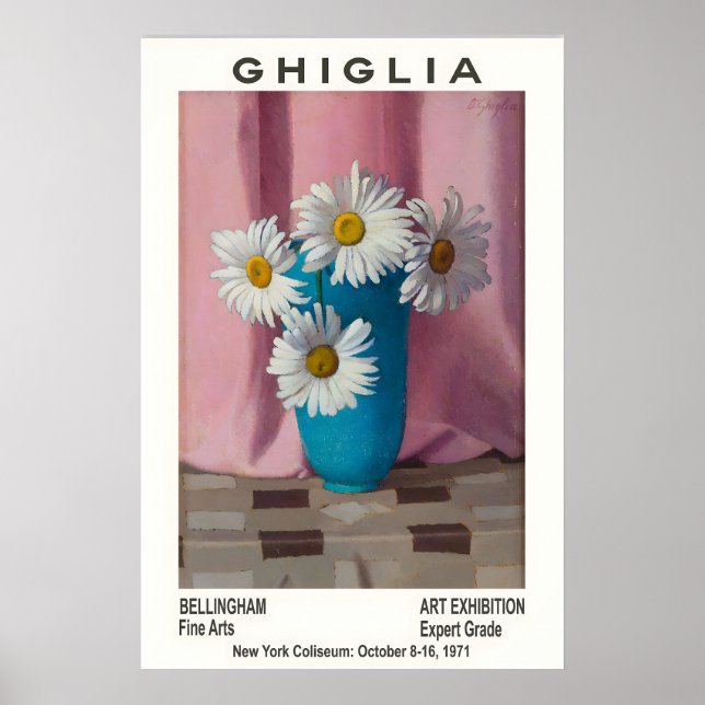 Oscar Ghiglia utställningsaffisch för blomsterkons Poster (Framsidan)