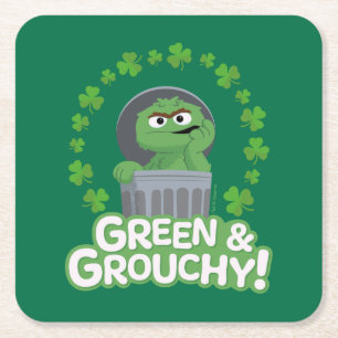 Oscar Grönt och Grouchy! Underlägg Papper Kvadrat