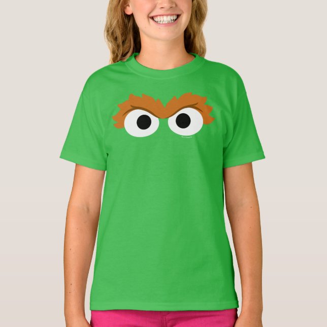 Oscar Grouch Big Ansikte T Shirt (Framsida)