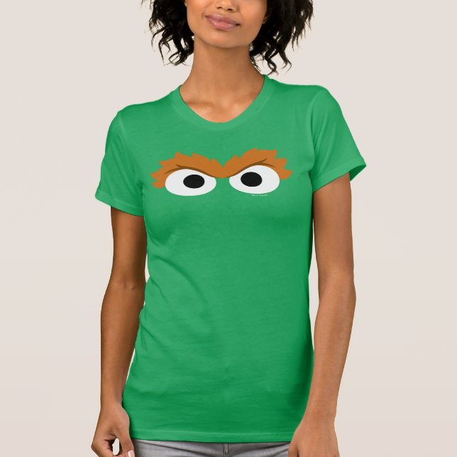 Oscar Grouch Big Ansikte T Shirt (Framsida)