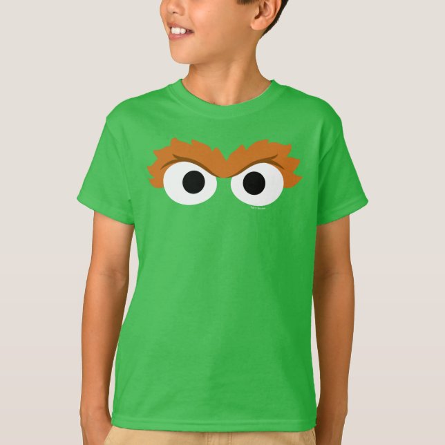 Oscar Grouch Big Ansikte T Shirt (Framsida)