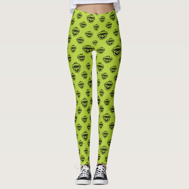 Oscar, Grouch Grönt Mönster Leggings (Framsida)