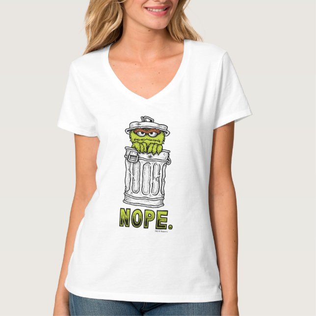 Oscar Grouch - Nope. Tee Shirt (Framsida)