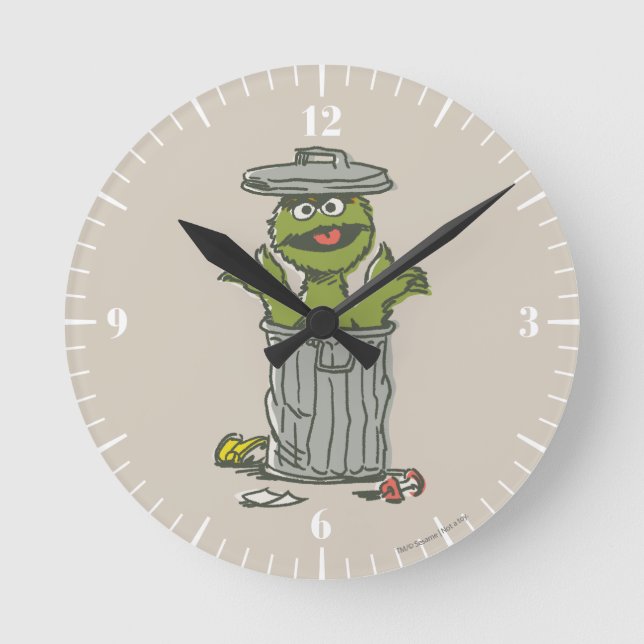 Oscar, Grouch Vintage 1 Rund Klocka (Framsida)