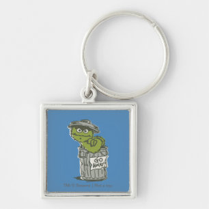 Oscar, Grouch Vintage 2 Fyrkantig Silverfärgad Nyckelring