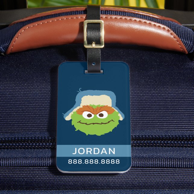 Oscar, Grouch Woodland Ansikte | Lägg till din inf Bagagebricka (Framsida Insitu 2)
