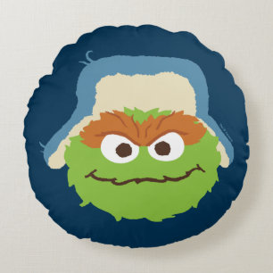 Oscar, Grouch Woodland Ansikte Rund Kudde