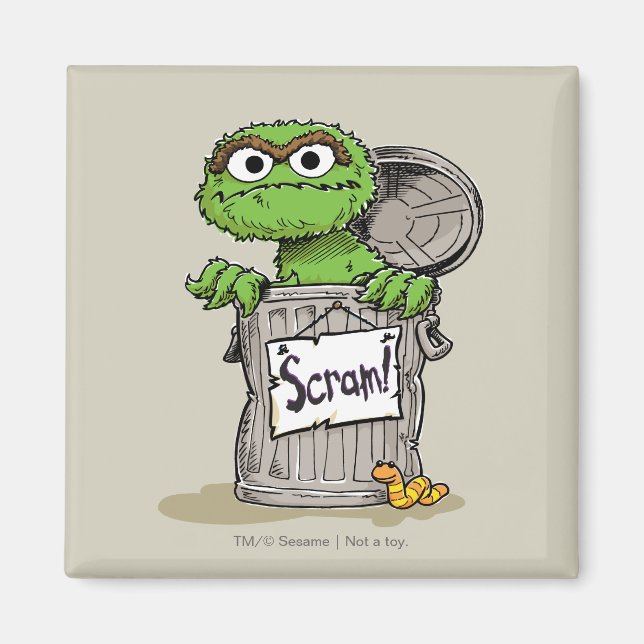 Oscar Grumpy Piss bort Magnet (Framsidan)