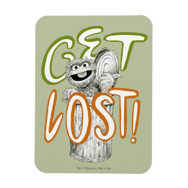 Oscar i Grouch B&W Sketch Teckning Magnet (Vertikal)