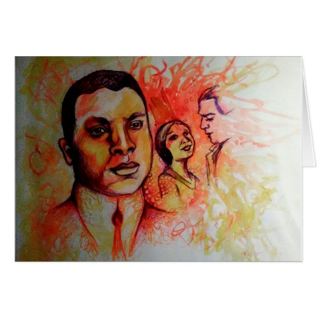 Oscar Micheaux - svart innerfältkort Hälsningskort (Framsidan Horizontal)