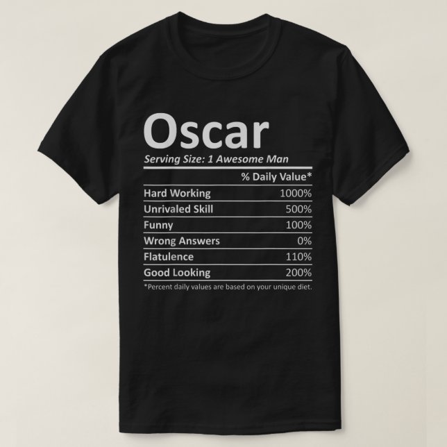 OSCAR Nutrition Funny Birthday Personlig Namn G T Shirt (Design framsida)