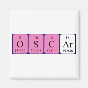 Oscar Periodisk bord namn magnet