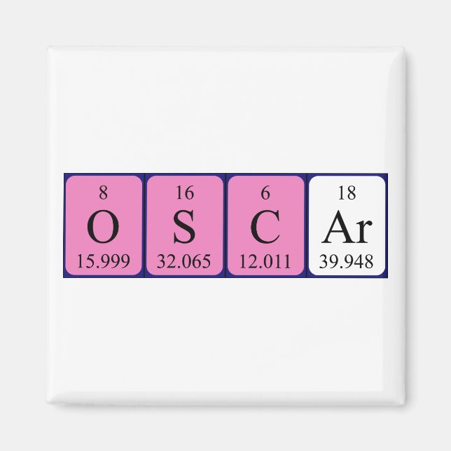 Oscar Periodisk bord namn magnet (Framsidan)