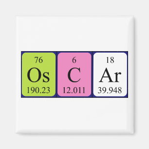 Oscar Periodisk bord namn magnet