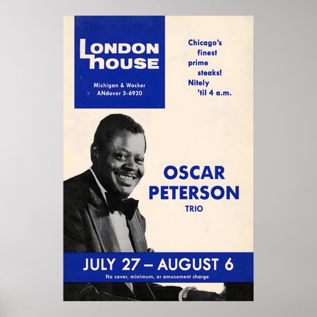 Oscar Peterson jazzaffisch - London House Sessions Poster (Framsidan)