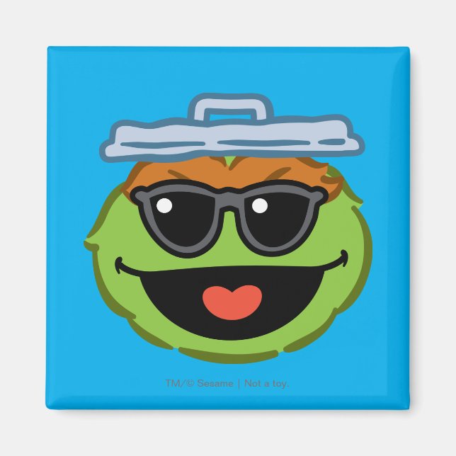 Oscar Smiling Ansikte med Sunglasses Magnet (Framsidan)