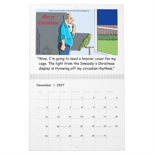 Oscar Tecknad Parrot 2022 Calendar Kalender (Dec 2027)