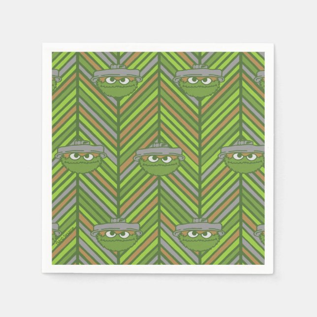 Oscar the Grouch | 80's Throwback Pattern Pappersservett (Framsidan)