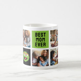 Oscar the Grouch Bästa Mamma-fotokollage Kaffemugg