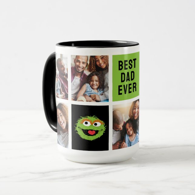 Oscar the Grouch | Bästa Pappa-fotokollage Mugg (Framsida vänster)