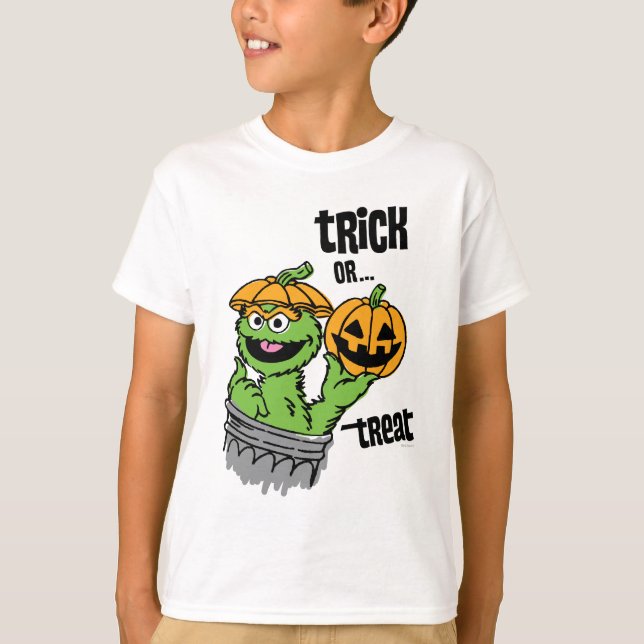 Oscar the Grouch - Bus eller godis T Shirt (Framsida)