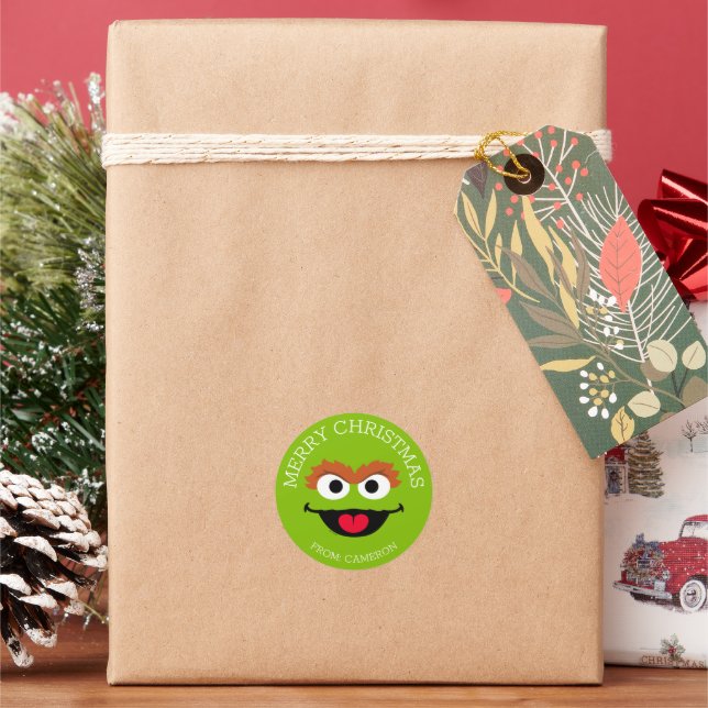 Oscar the Grouch God Jul Presentkort Etikett (Semester)