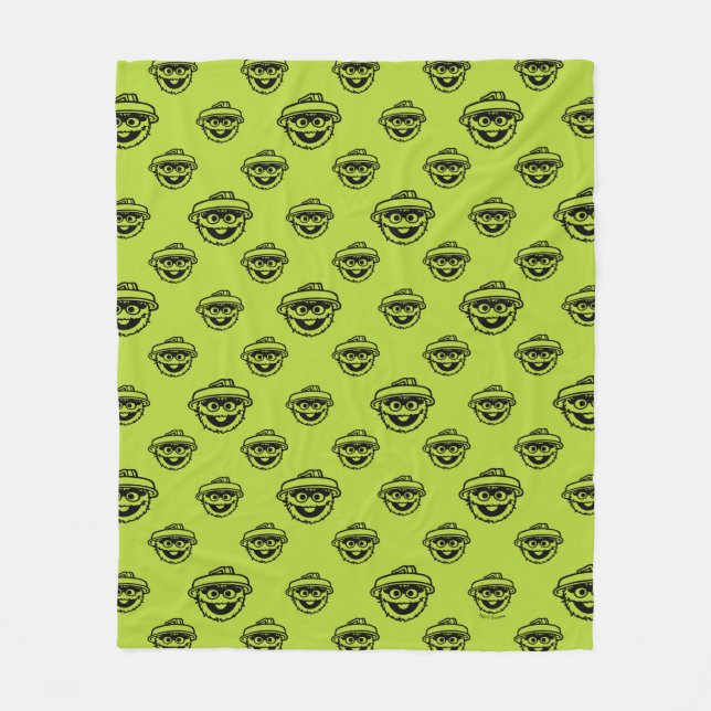 Oscar the Grouch Green Pattern Fleecefilt (Framsidan)