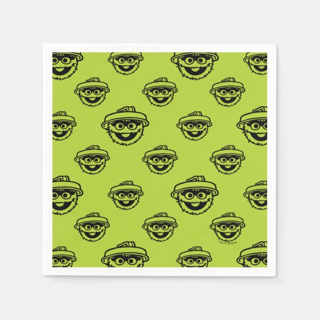 Oscar the Grouch Green Pattern Pappersservett (Framsidan)