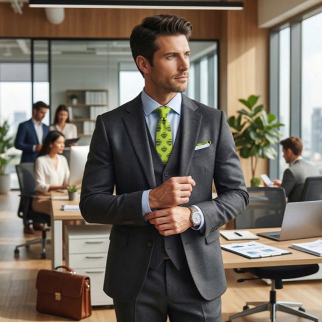 Oscar the Grouch Grönt Mönster Slips (Generated image of man wearing tie)