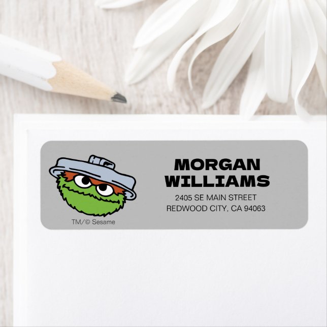 Oscar the Grouch | Jag känner Grouchy i dag! Returadress Etikett (Insitu)