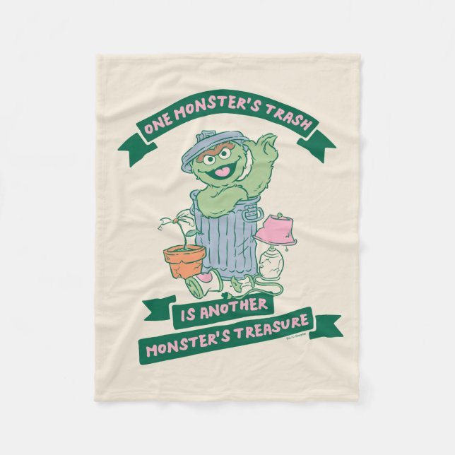 Oscar the Grouch | Monster Treasure Graphic Fleecefilt (Framsidan)