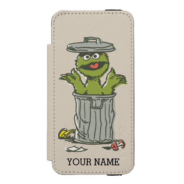 Oscar the Grouch Retro Incipio iPhone Wallet Skal (Folio Framsidan)
