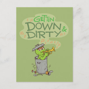 Oscar the Grouch   Skaffer sig ned och smutsigt Vykort