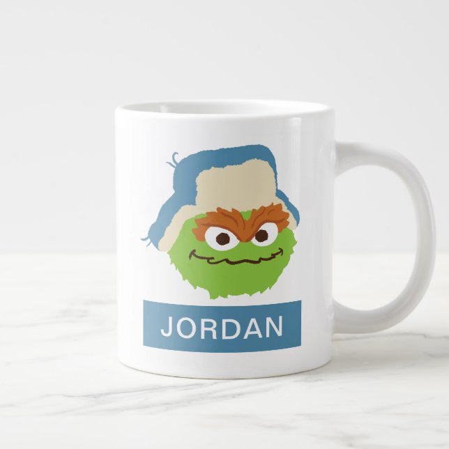 Oscar the Grouch Skogsansikte | Lägg till ditt nam Jumbo Mugg (Höger)