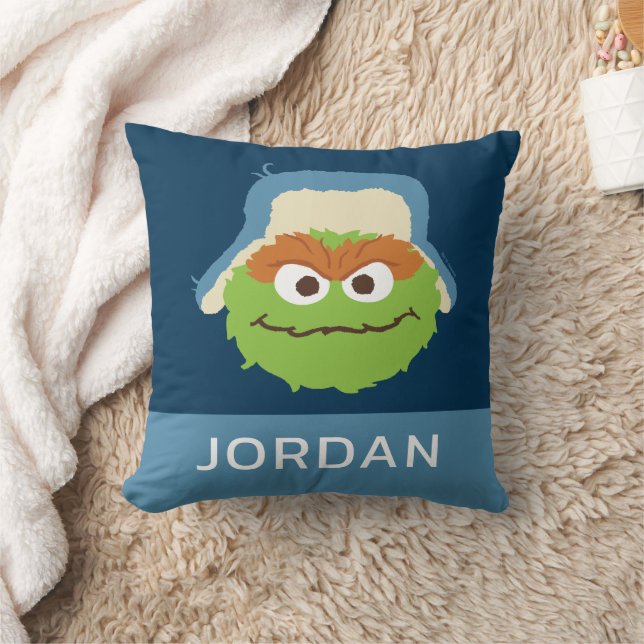 Oscar the Grouch Skogsansikte | Lägg till ditt nam Kudde (Filt)