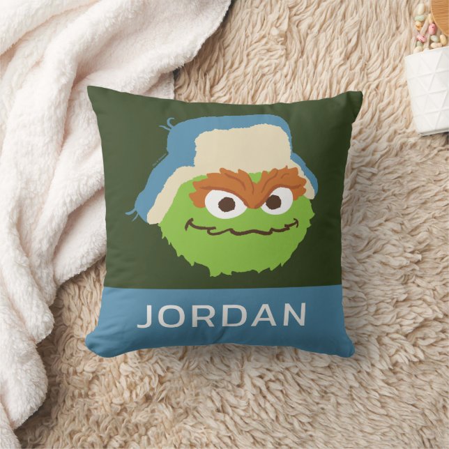 Oscar the Grouch Skogsansikte | Lägg till ditt nam Kudde (Filt)