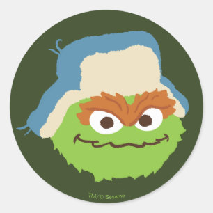 Oscar the Grouch Skogsansikte Runt Klistermärke