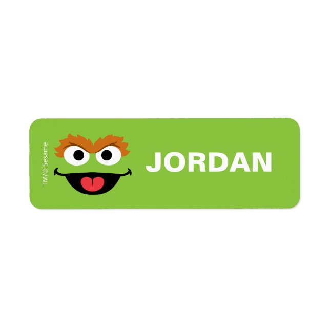 Oscar the Grouch - Skoletiketter Returadress Etikett (Framsidan)