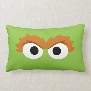 Oscar the Grouch stora ansikte Lumbarkudde