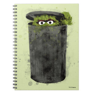 Oscar the Grouch   Vattenfärgstrend Anteckningsbok Med Spiral