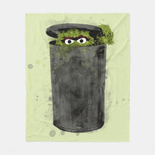 Oscar the Grouch   Vattenfärgstrend Fleecefilt