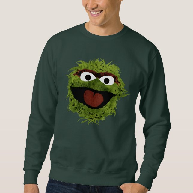 Oscar the Grouch | Vattenfärgstrend Lång Ärmad Tröja (Framsida)