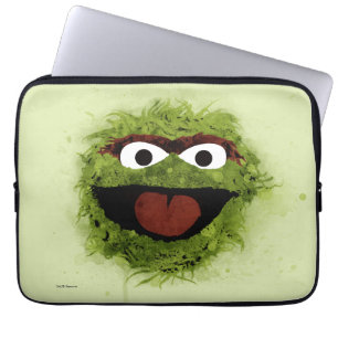 Oscar the Grouch Vattenfärgstrend Laptop Sleeve