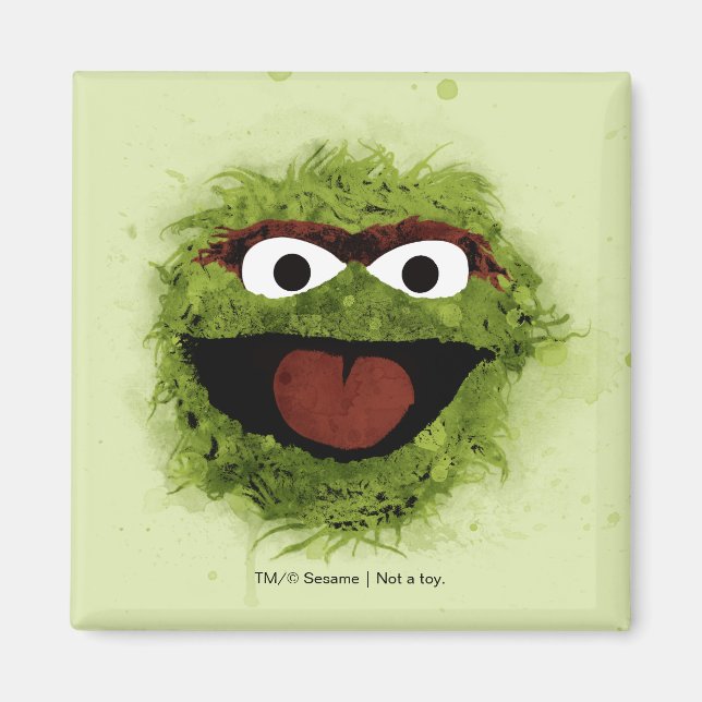 Oscar the Grouch | Vattenfärgstrend Magnet (Framsidan)