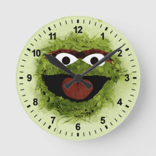 Oscar the Grouch   Vattenfärgstrend Rund Klocka