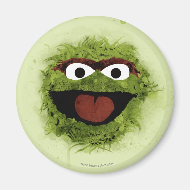 Oscar the Grouch | Watercolor Trend Magnet (Framsidan)
