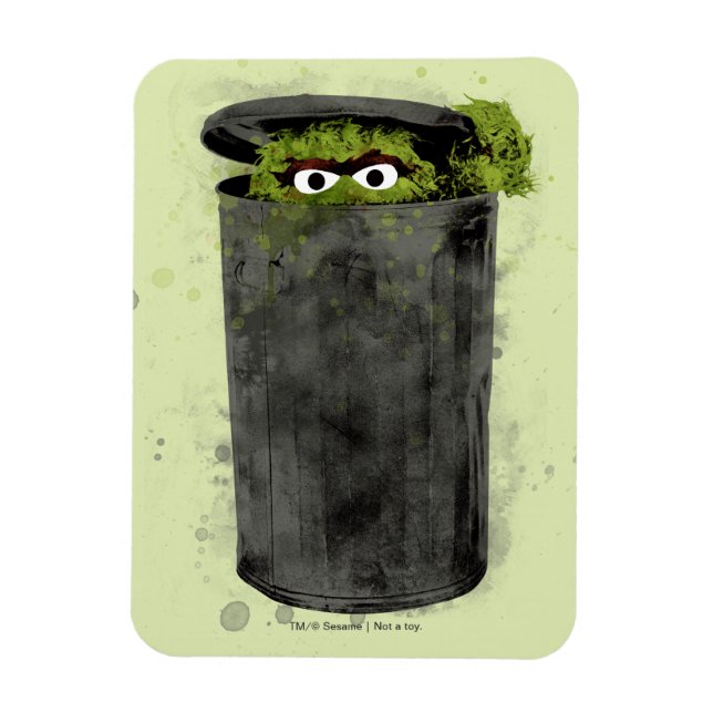 Oscar the Grouch | Watercolor Trend på svenska Magnet (Vertikal)