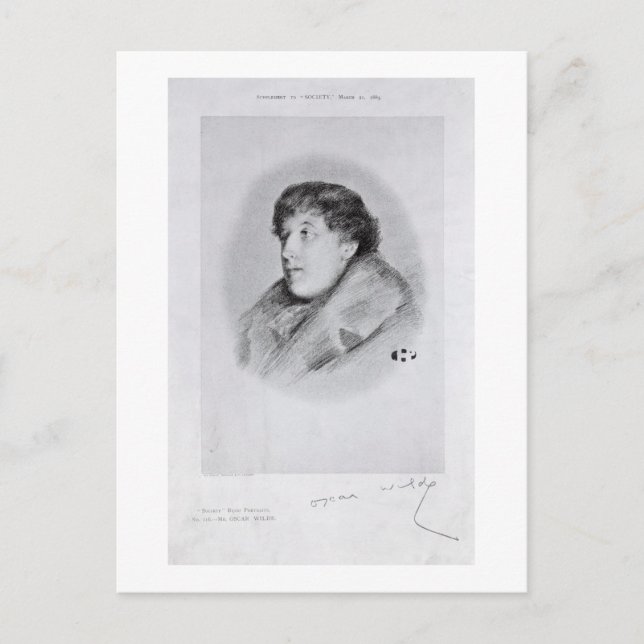 Oscar Wilde (1854-1900) a Bijou Porträtt, från "So Vykort (Framsida)