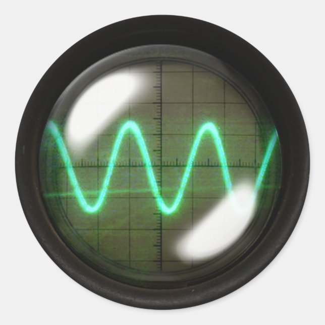 Oscillator Runt Klistermärke (Framsida)