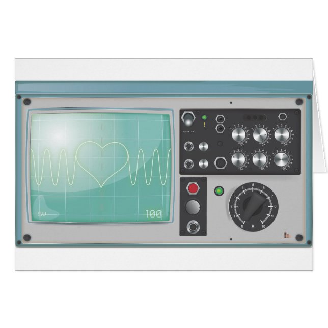 oscilloscope Kärlek Hälsningskort (Framsidan Horizontal)